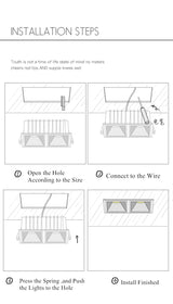 DBF Square Frameless NO Dazzling COB Recessed Downlight 7W 12W 14W 24W LED Ceiling Spot Light for Bedroom Living room Kitchen