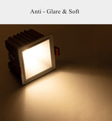 DBF Square Frameless NO Dazzling COB Recessed Downlight 7W 12W 14W 24W LED Ceiling Spot Light for Bedroom Living room Kitchen