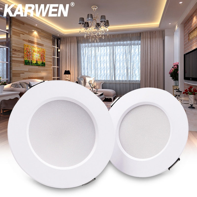 KARWEN LED Downlight White Ceiling 5W 7W 9W 12W 15W AC 220V 230V 240V led downlight Cold Warm white led light for Bedroom