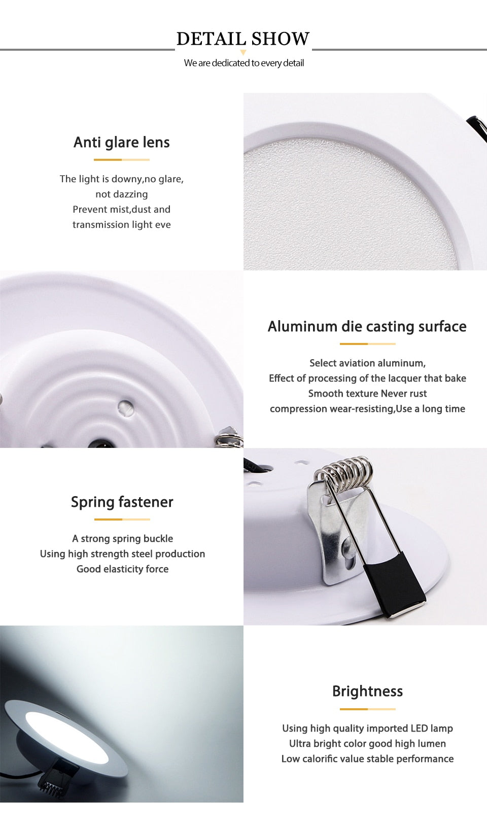 KARWEN LED Downlight White Ceiling 5W 7W 9W 12W 15W AC 220V 230V 240V led downlight Cold Warm white led light for Bedroom