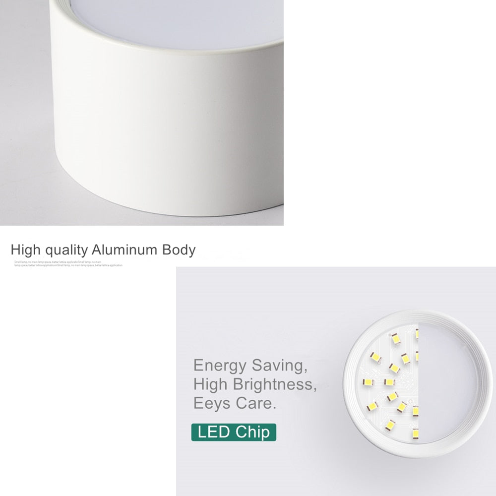 DBF Wood Grain LED Surface Mount Ceiling Spot Light 5W/12W Ceiling Light for Living Room Bedroom Home Decoration Indoor Lighting