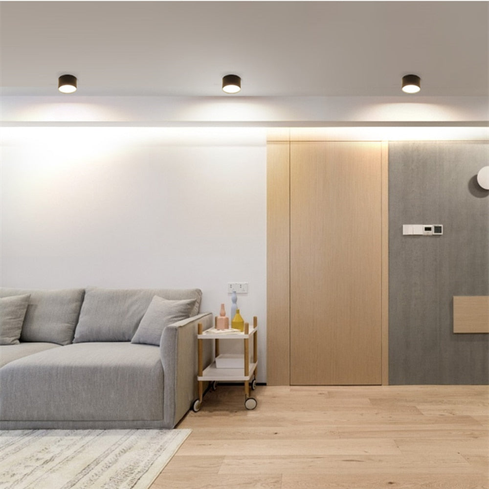 DBF Wood Grain LED Surface Mount Ceiling Spot Light 5W/12W Ceiling Light for Living Room Bedroom Home Decoration Indoor Lighting