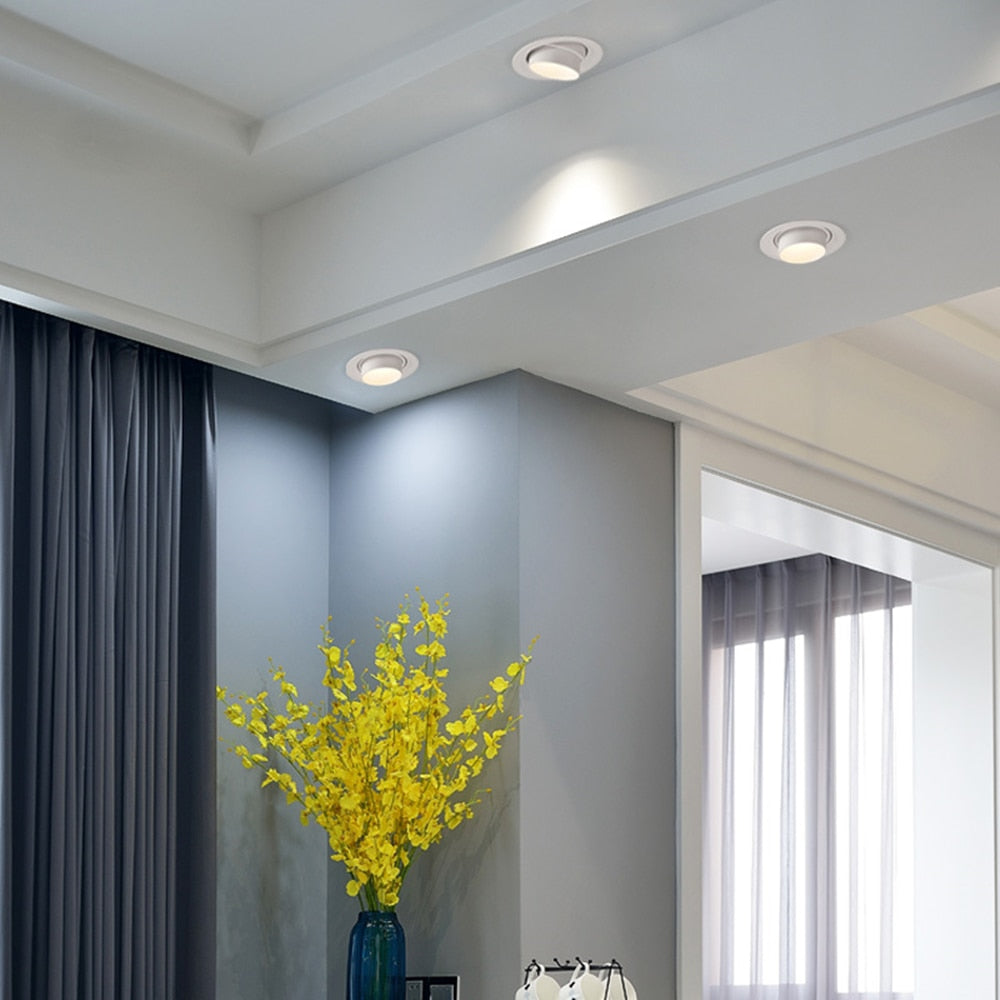 DBF Beam Angle Adjustable 15/45/60 Degrees Recessed LED Downlight 5W 10W 15W Dimmable LED Ceiling Spot Light AC90-265V 3000K