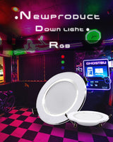 RGB LED Downlight 5W 11cm 10W 12cm Remote Control Dimmable Round Recessed Lamp Colorful Party Bar AC110V 220V 230V Spot Lighting