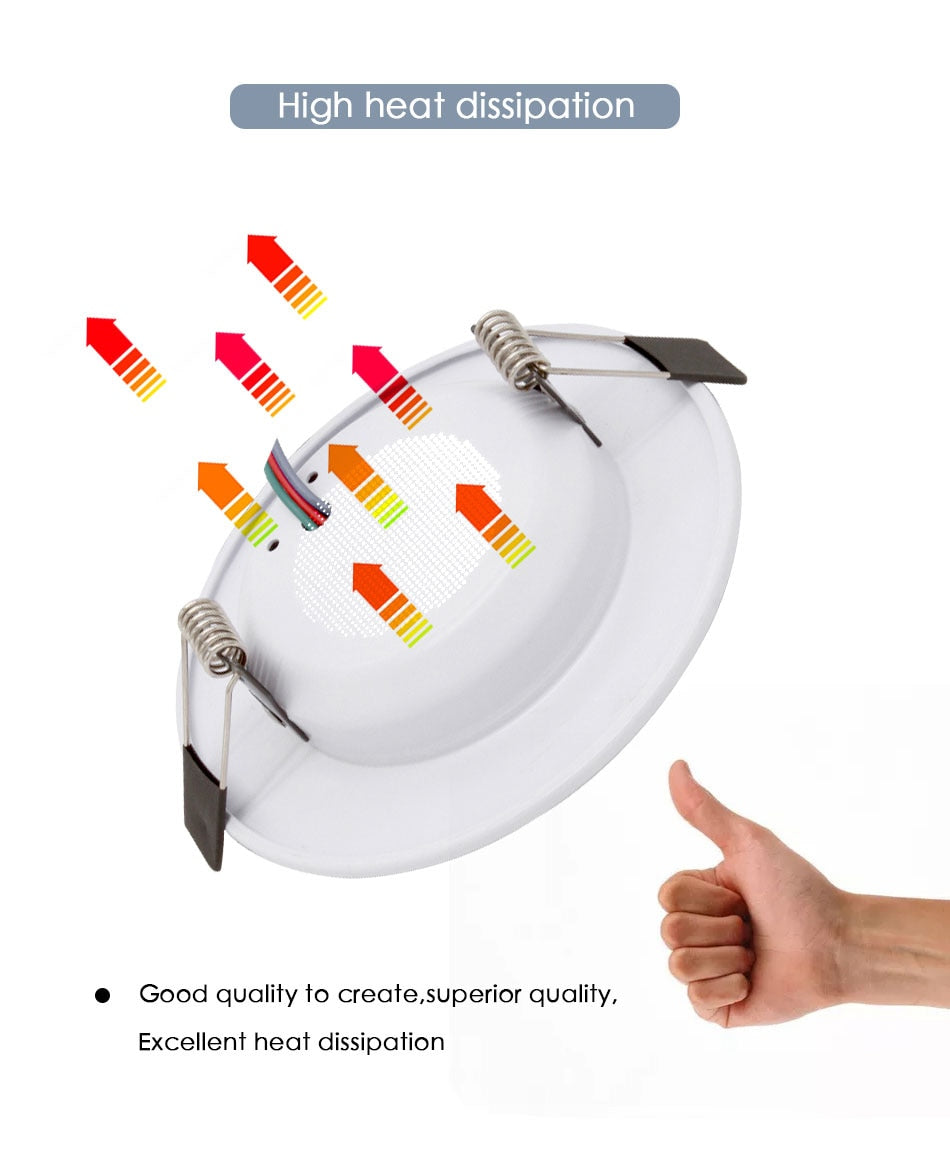 RGB LED Downlight 5W 11cm 10W 12cm Remote Control Dimmable Round Recessed Lamp Colorful Party Bar AC110V 220V 230V Spot Lighting