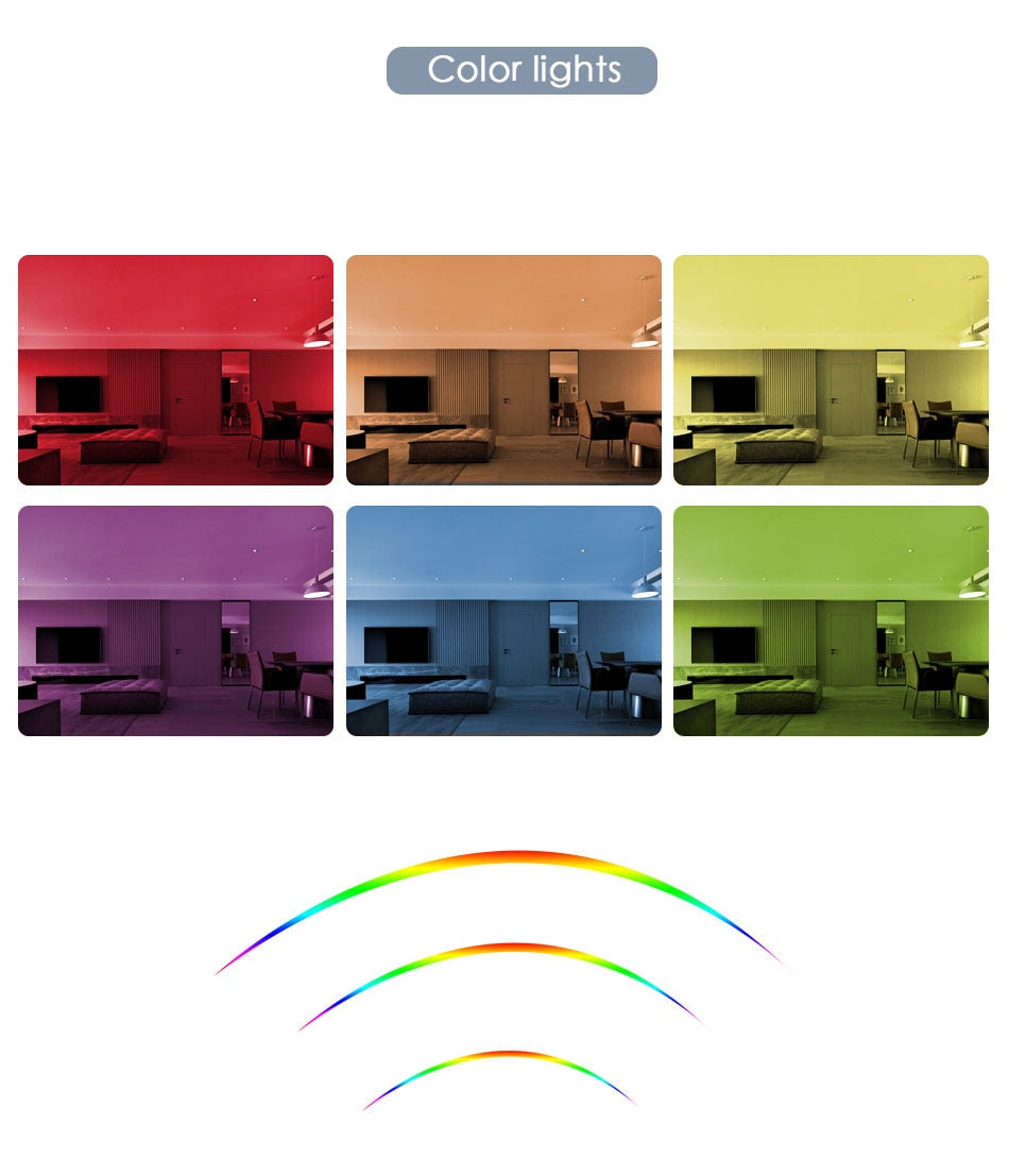 RGB LED Downlight 5W 11cm 10W 12cm Remote Control Dimmable Round Recessed Lamp Colorful Party Bar AC110V 220V 230V Spot Lighting