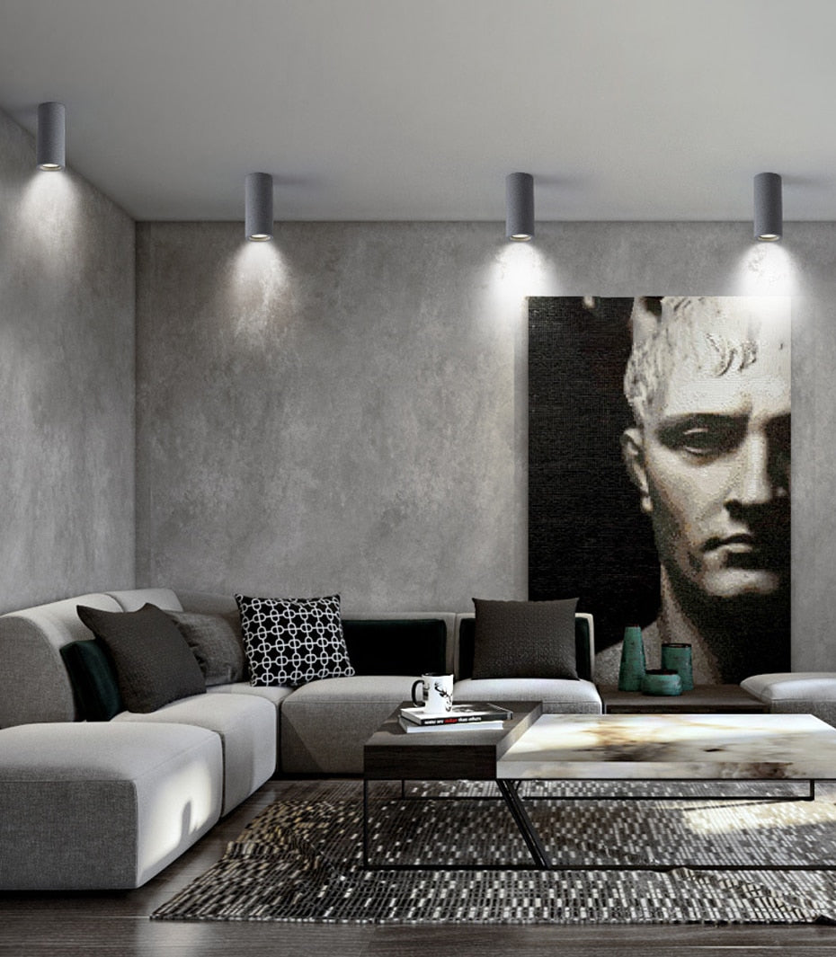 Industrial Style Cement Spotlight Bedside Hanging Wire GU10 Foyer Restaurant Coffee Decoration Downlight Retro Spotlights