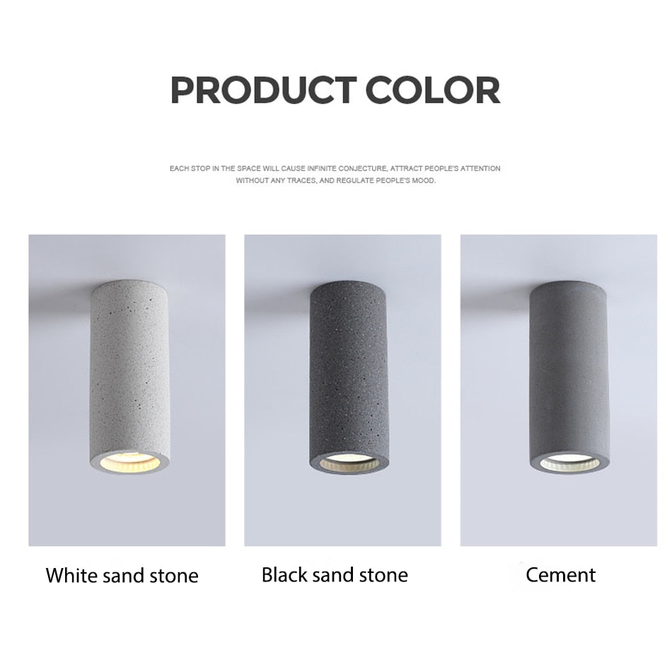 Industrial Style Cement Spotlight Bedside Hanging Wire GU10 Foyer Restaurant Coffee Decoration Downlight Retro Spotlights