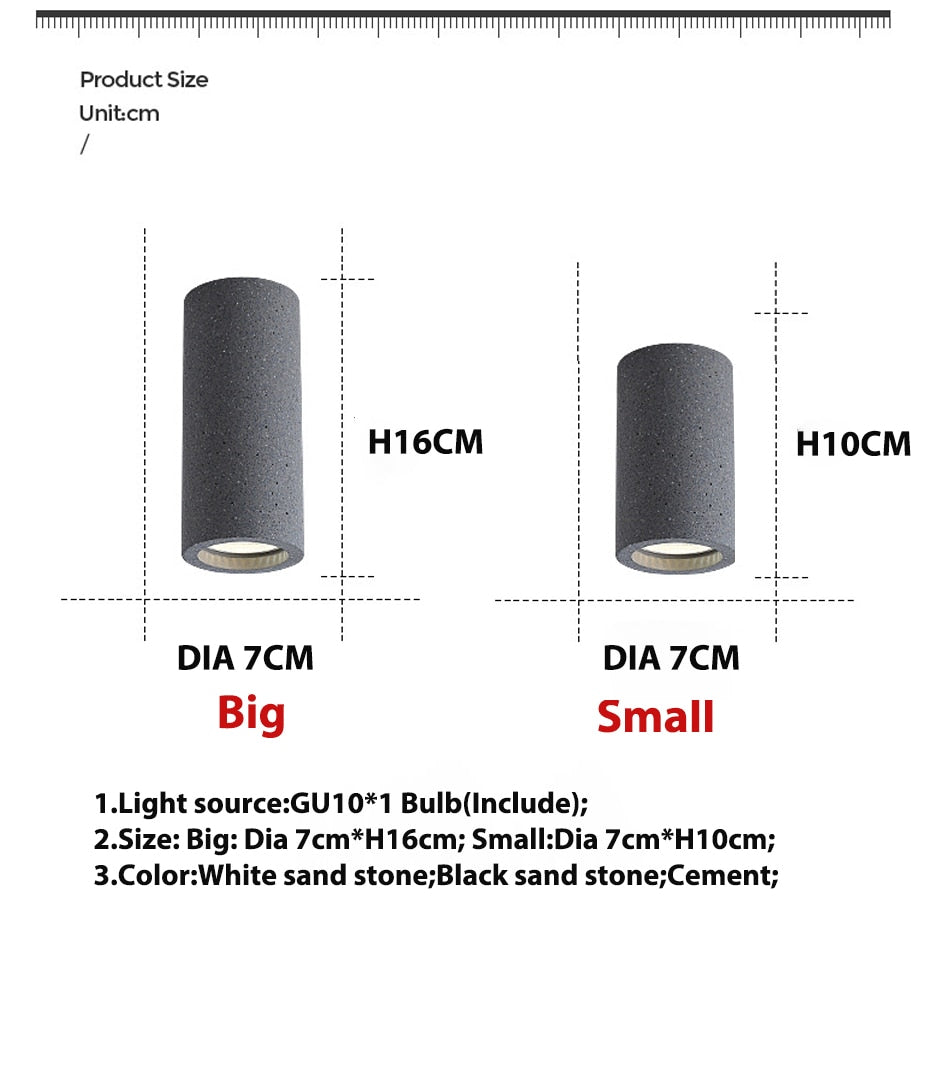 Industrial Style Cement Spotlight Bedside Hanging Wire GU10 Foyer Restaurant Coffee Decoration Downlight Retro Spotlights