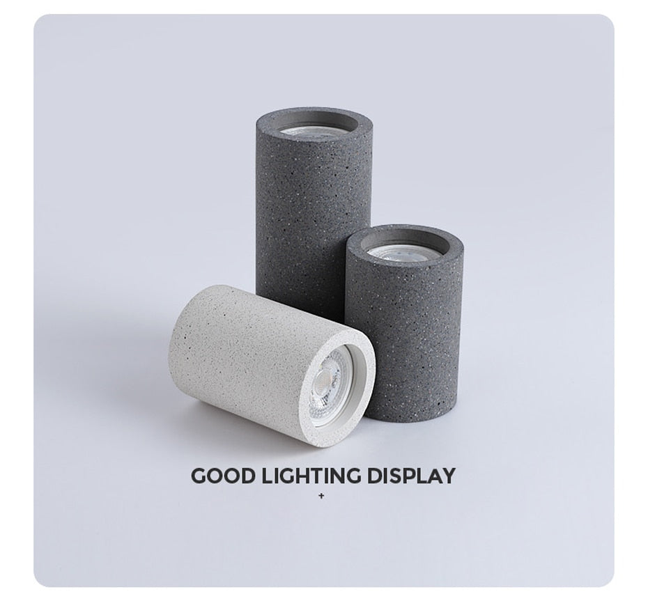 Industrial Style Cement Spotlight Bedside Hanging Wire GU10 Foyer Restaurant Coffee Decoration Downlight Retro Spotlights