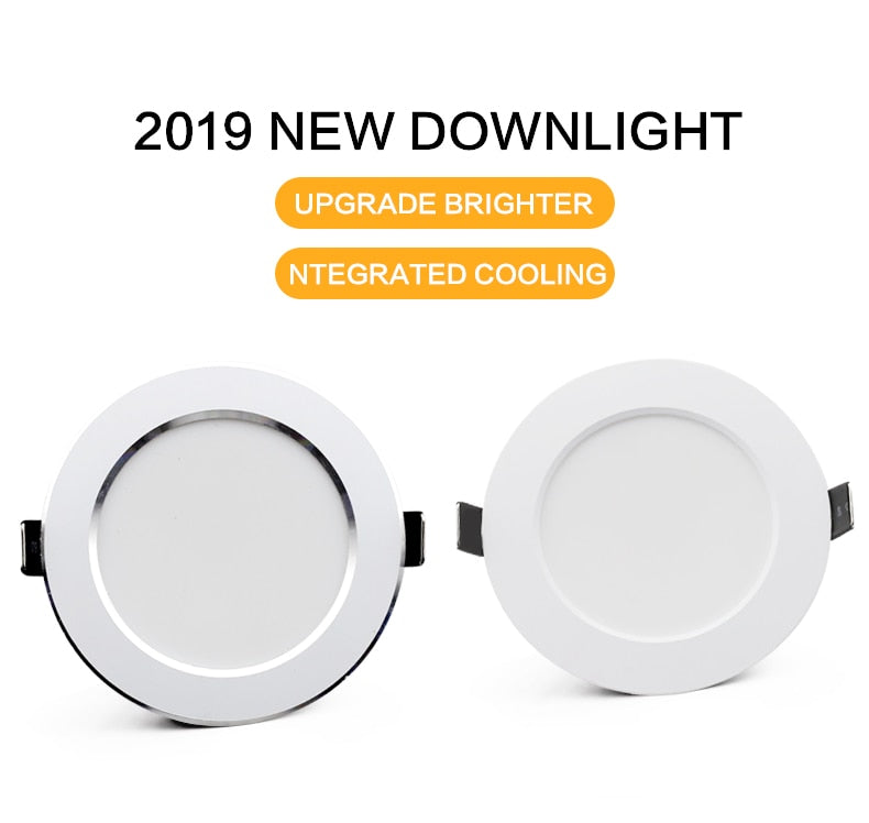 10PCS Waterproof LED Downlight 7W 9W 12W 15W 18W Recessed Round LED Ceiling Lamp AC220V-240V LED Spot Lighting Indoor LED Lamp