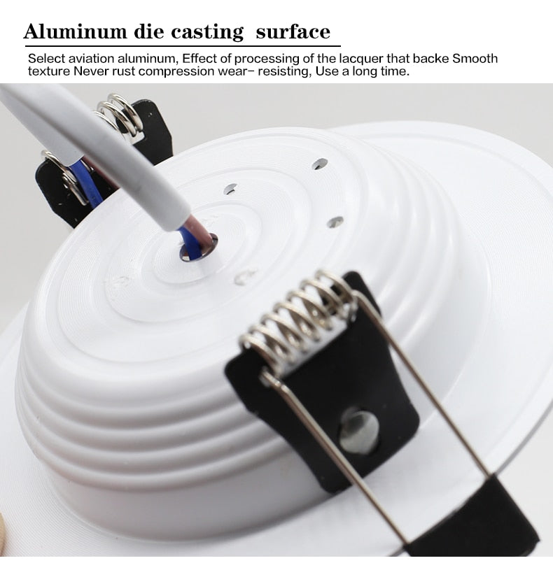 10PCS Waterproof LED Downlight 7W 9W 12W 15W 18W Recessed Round LED Ceiling Lamp AC220V-240V LED Spot Lighting Indoor LED Lamp