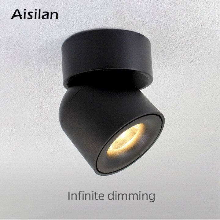 Aisilan Led Surface Mounted Ceiling Dimmable Downlight Adjustable 90 degrees Spot light for indoor Foyer,Living Room AC 90-260V