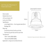 High-End LED Downlights Embedded Living Room Spotlight Aperture Size 7-8 CM 12W Hotel Corridor Light