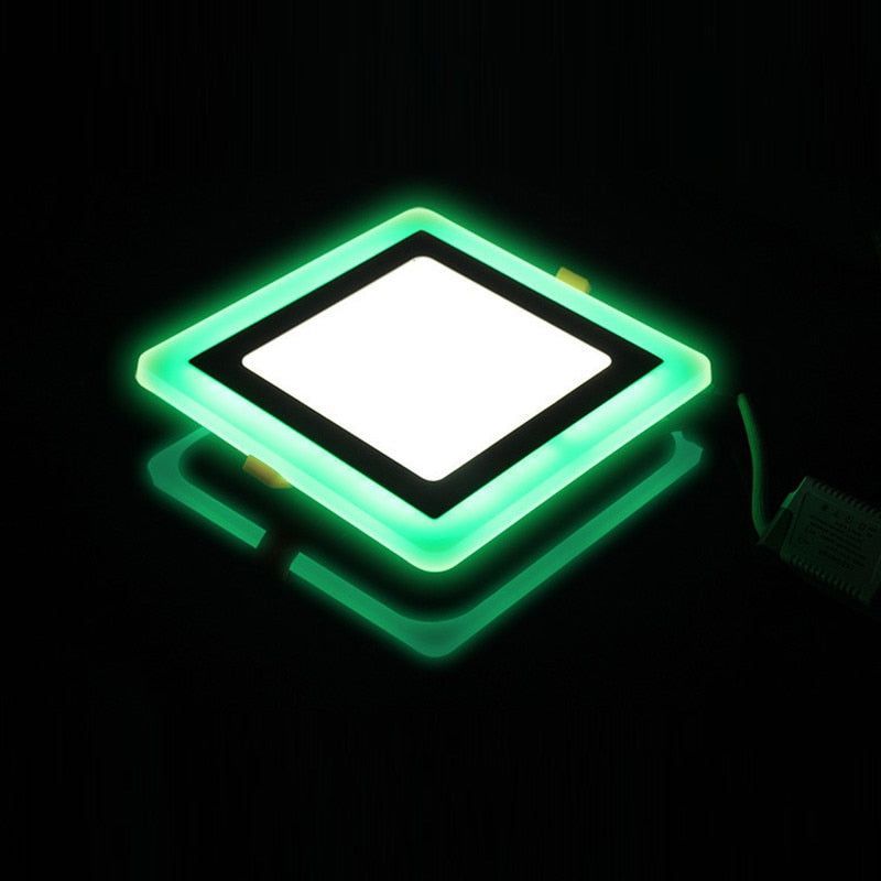 LED Panel light 6W 9W 16W 24W 3Model Red green Bule LED Panel Light Double Color LED Ceiling Recessed Down Lamp for Indoor Lights