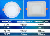 LED Panel light 6W 9W 16W 24W 3Model Red green Bule LED Panel Light Double Color LED Ceiling Recessed Down Lamp for Indoor Lights