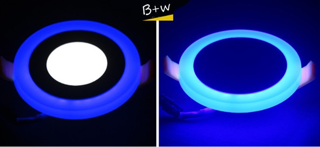 LED Panel light 6W 9W 16W 24W 3Model Red green Bule LED Panel Light Double Color LED Ceiling Recessed Down Lamp for Indoor Lights