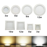 Downlight LED Round Square panel 3W 6W 9W 12W 15W 18W 24W Spotlight Ultra thin Design 230V LED Panel Light Indoor Lighting