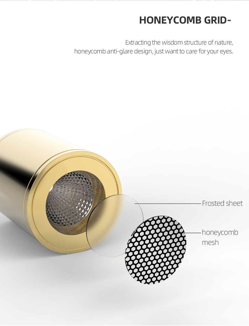 Aisilan LED Downlight Made By Copper Honeycomb Anti-glare Spot Light High Color Rendering 93 Upgrade Round Light