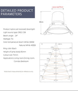 Aisilan LED Recessed spotlight Narrow Border lamp home spotlight 7.5 open hole downlight minimalist living room CRI 93