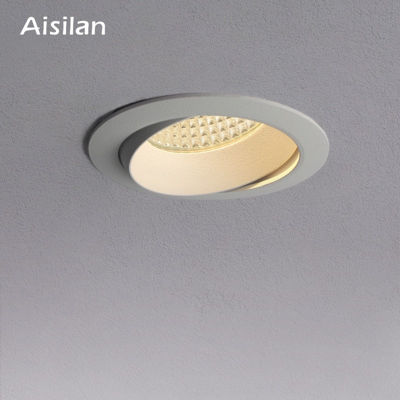 Aisilan LED Recessed 7.5CM hole downlight ceiling spot lighthoneycomb anti-glare adjustable large arc lamp
