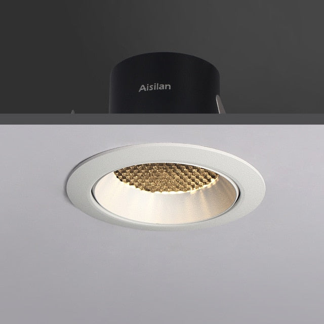 Aisilan LED Recessed 7.5CM hole downlight ceiling spot lighthoneycomb anti-glare adjustable large arc lamp