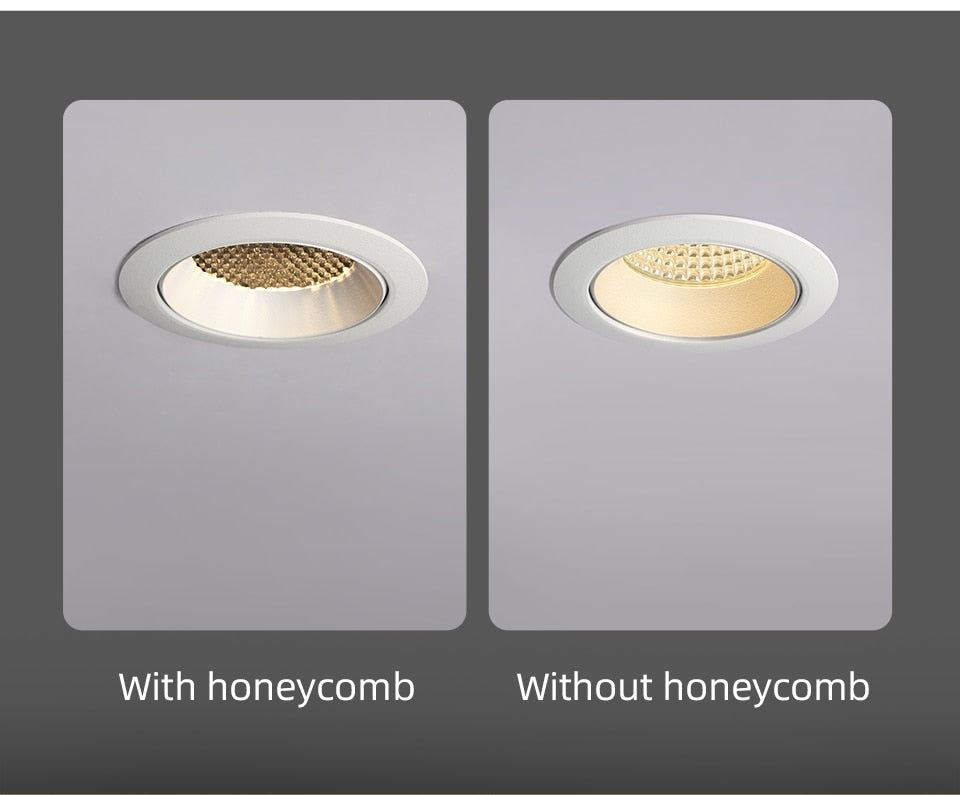 Aisilan LED Recessed 7.5CM hole downlight ceiling spot lighthoneycomb anti-glare adjustable large arc lamp