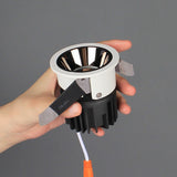 Aisilan Round Black Recessed LED Downlight cut out 7.5CM Built-in LED Narrow Border Spot light 7W for Indoor Lighting Chip