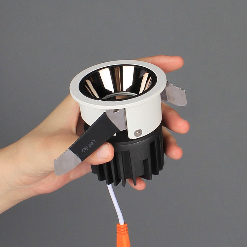 Aisilan Round Black Recessed LED Downlight cut out 7.5CM Built-in LED Narrow Border Spot light 7W for Indoor Lighting Chip