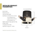 Aisilan Round Black Recessed LED Downlight cut out 7.5CM Built-in LED Narrow Border Spot light 7W for Indoor Lighting Chip