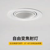 DBF Beam Angle Adjustable 15/45/60 Degrees Recessed LED Downlight 5W 10W 15W Dimmable LED Ceiling Spot Light AC90-265V 3000K