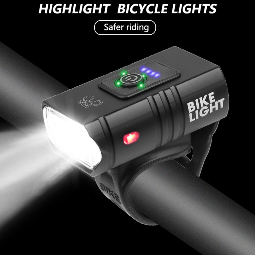 LED Bicycle Light 10W 800LM USB Rechargeable Power Display Mountain Road Bike Front Lamp Flashlight Cycling Equipment