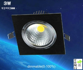 LED 10PCS/lot 3W Dimmable Limited Square Bright Recessed LED Dimmable Downlight COB Spot Light Decoration Ceiling Lamp Ac 110V 220V