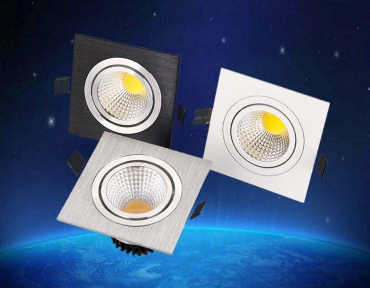 LED 10PCS/lot 3W Dimmable Limited Square Bright Recessed LED Dimmable Downlight COB Spot Light Decoration Ceiling Lamp Ac 110V 220V