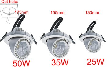 Adjustable 8x LED Downlights Recessed Ceiling Lamps 25W 35W 50W Rotatable LED Trunk Light Gimbal Direction LED Spot Lighting