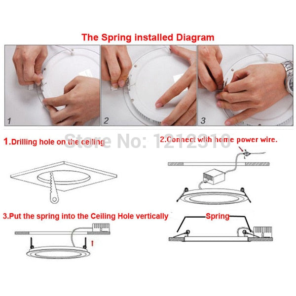Dimmable 50pcs LED Panel Downlight 6W 12W 18W Round Glass Ceiling Recessed Lights SMD 5630 Warm Cold White LED Light AC110V/220V