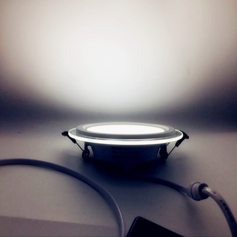 LED Downlight 10pcs 18W Dimmable Round Glass Panel Light Recessed Ceiling Downlight