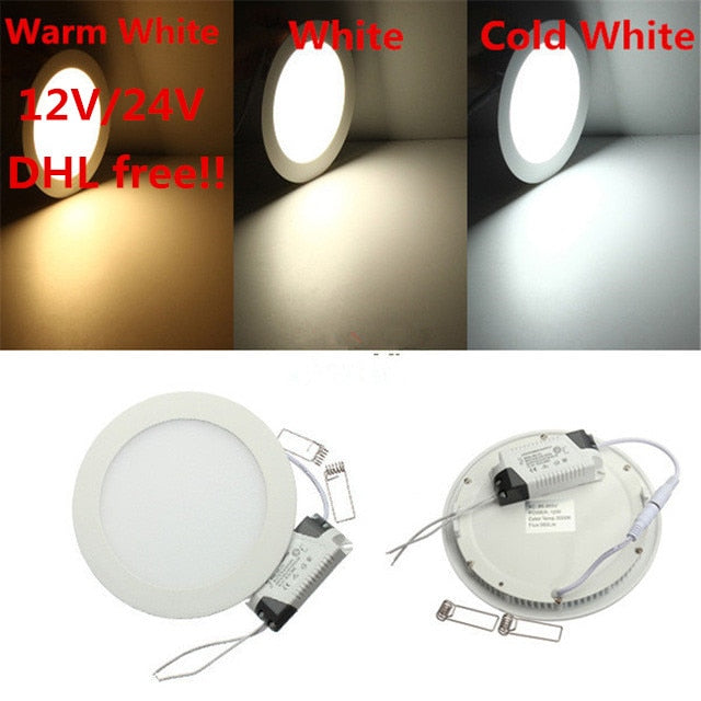 LED Panel light 20pcs 12V/24V 3W/6W/9W/12W/15W/25W LED Panel Light Warm White/Cold White 2835 SMD LED Downlight Panel Lighting
