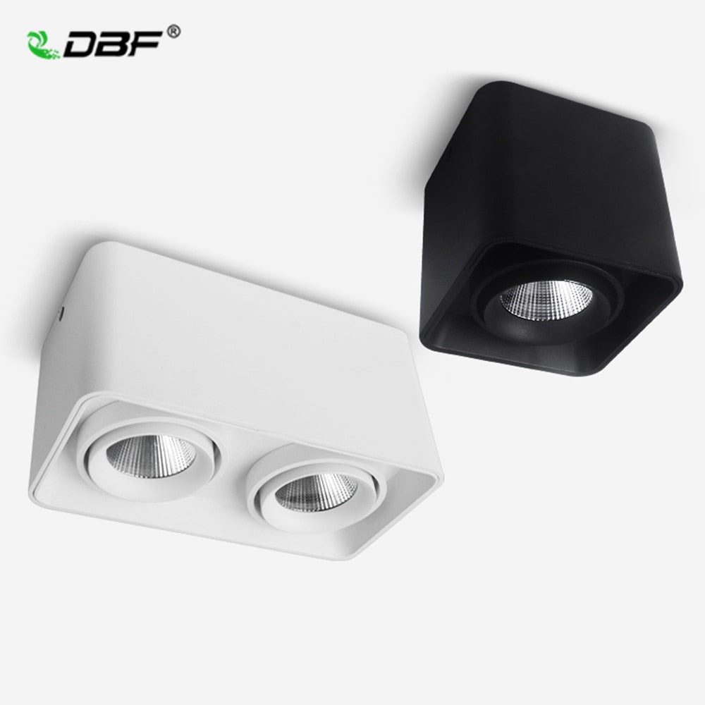 DBF Square COB LED Dimmable Downlights 10W 12W 20W 24W Surface Mounted LED Ceiling Lamps Spot Light LED Downlights AC85V-265V
