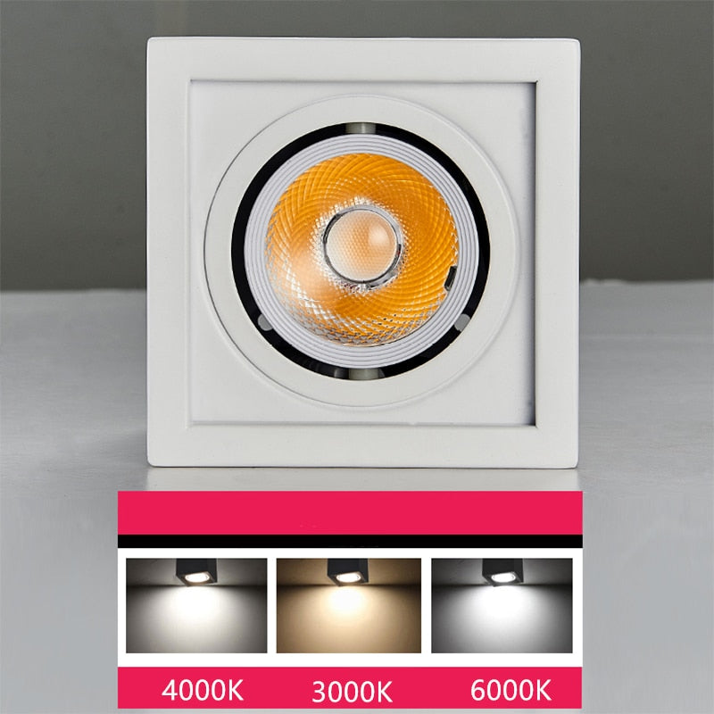 LED 1PCS white Black Surface Mounted adjustment LED Dimmable Downlights 10w 20w COB LED Ceiling lamp Spot Lights AC110-220V LED Lamp