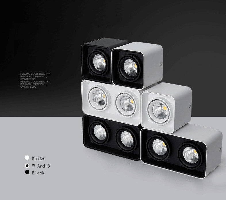 Dimmable LED Wall Mounted Downlight 10W 12W 20W COB Spot light Ceiling Lamp Surface Mounted Square Downlight