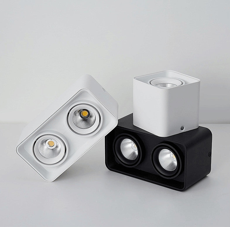 Dimmable LED Wall Mounted Downlight 10W 12W 20W COB Spot light Ceiling Lamp Surface Mounted Square Downlight