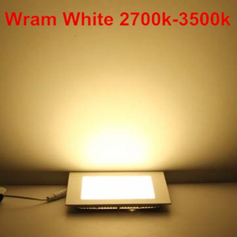 LED Downlight 10pcs 15W Cold White Square LED Panel Ceiling Recessed Light Bulb Lamp AC/DC12V- 24V with Drive