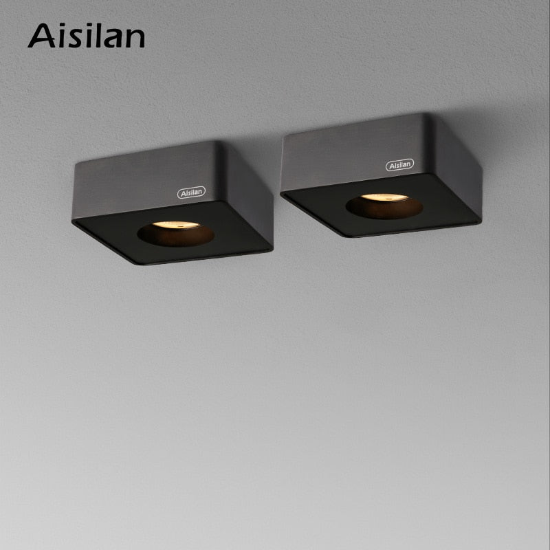 Aisilan LED Ultra-thin Surface Mounted Downlight Without Main Light Ceiling Spot Light Square Recessed Lamp Living Room Bedroom