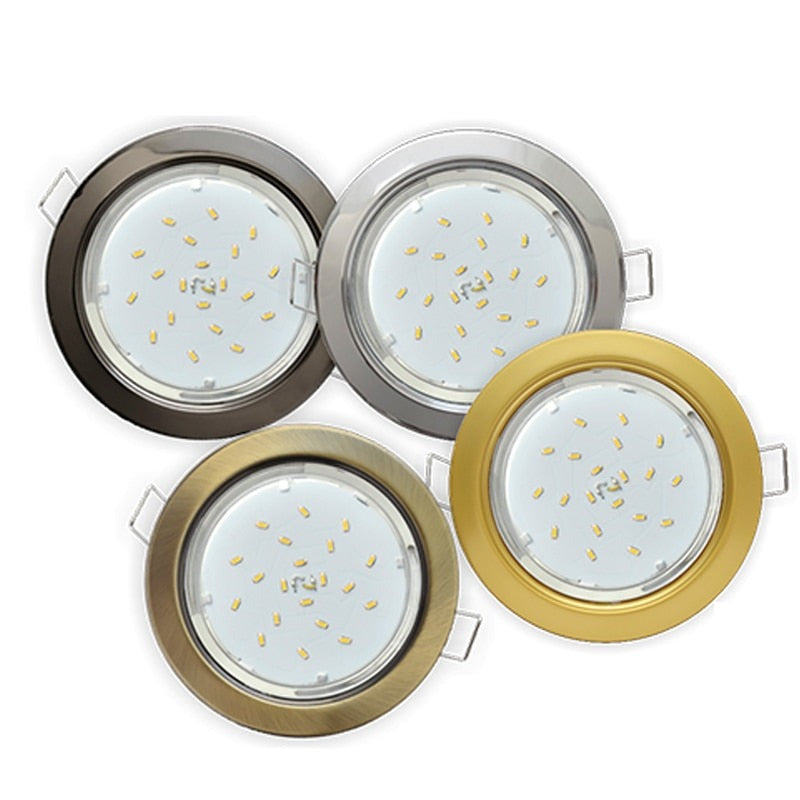  GX53 H4 Recessed Ceiling Downlight Round Spotlight Cut Hole Spot Lamp Fitting Frame Bulb Replaceable GX53 Sockets
