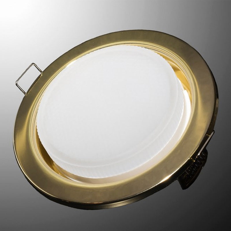  GX53 H4 Recessed Ceiling Downlight Round Spotlight Cut Hole Spot Lamp Fitting Frame Bulb Replaceable GX53 Sockets
