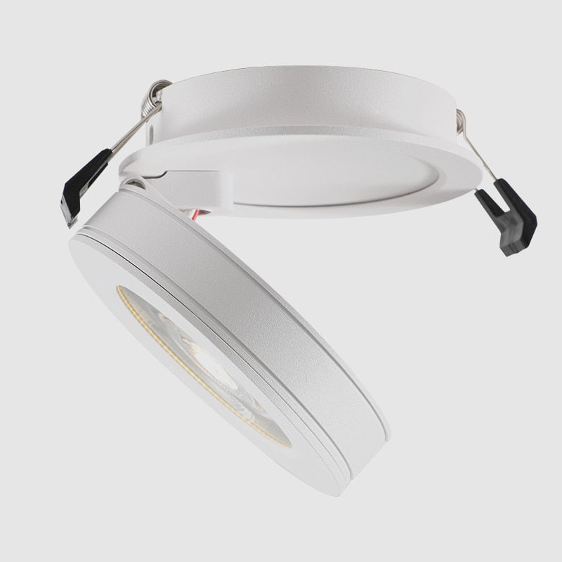 Round 90° Folding Recessed COB LED Downlights 5W/7W/12W LED Ceiling Spot lights Background Painting Lamps AC220V Indoor Lighting