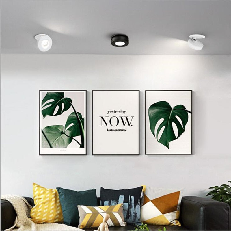 Round 90° Folding Recessed COB LED Downlights 5W/7W/12W LED Ceiling Spot lights Background Painting Lamps AC220V Indoor Lighting