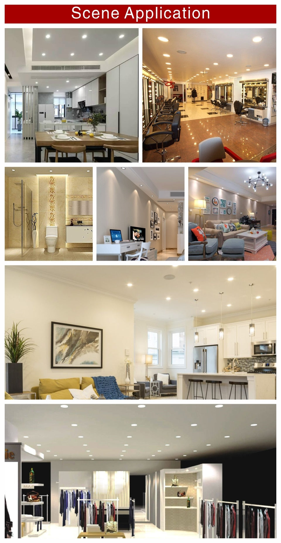 LED Downlight Chip 3W 5W 7W 9W 12W 15W 18W Round Light chip AC 220V-240V 2835SMD Lamp Beads Cold/Warm white Lighting Spotlight