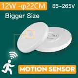 Motion Sensor Led Ceiling Light Fixtures Surface Mounted Ceiling Lamp 12W 18W 30W 50W Panel Night Light 220V For Home Bedroom